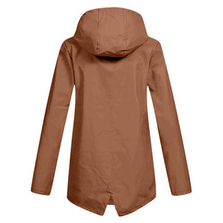 Regenjacke - Wasserdichte Lange Windbreaker mit Kapuze für Damen