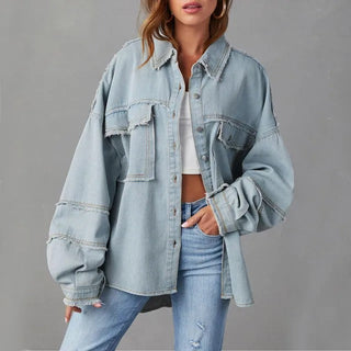 Jeansjacke für den Herbst - Trendy Oversized Übergangsjacke für Damen