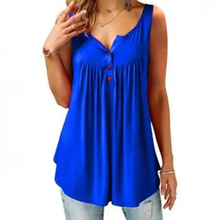 Tunika Top Ärmellos - Elegante Longbluse mit V-Ausschnitt