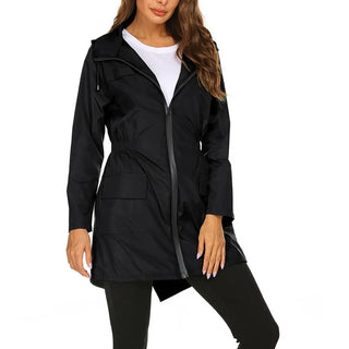 Celine Regenjacke -  Wasserfeste Lange Damen Jacke mit Kapuze