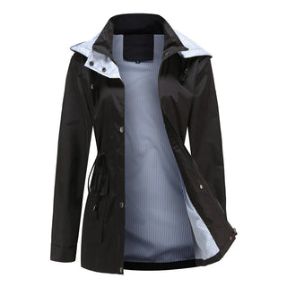 Weber Regenjacke -  Wasserfeste Lange Damen Jacke mit Kapuze