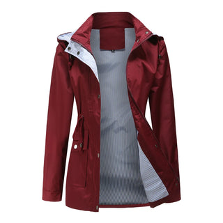 Weber Regenjacke -  Wasserfeste Lange Damen Jacke mit Kapuze