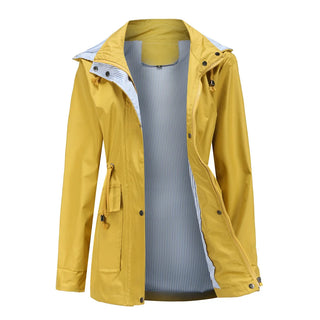 Regenjacke für den Herbst -  Wasserfeste Übergangsjacke mit Kapuze für Damen
