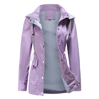 Weber Regenjacke -  Wasserfeste Lange Damen Jacke mit Kapuze