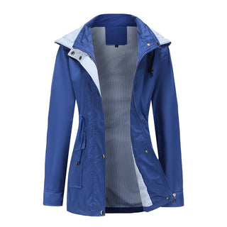 Weber Regenjacke -  Wasserfeste Lange Damen Jacke mit Kapuze