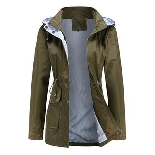 Weber Regenjacke -  Wasserfeste Lange Damen Jacke mit Kapuze