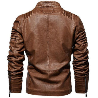 Kingsmen Lederjacke | Stilvolle braune Bikerjacke mit kurzem Kragen für Herren