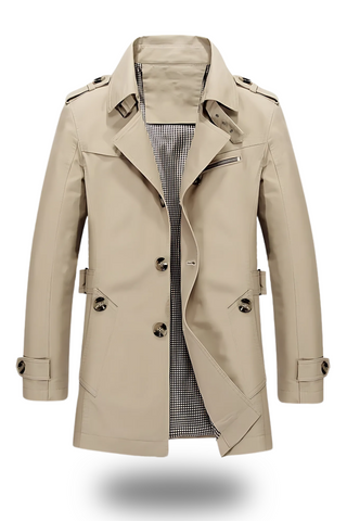 Trenchcoat für Herren mit umgelegtem Kragen