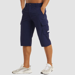 Cargoshort für Herren - 3/4 Kurze Stretch Hose mit Seitentaschen für Outdoor