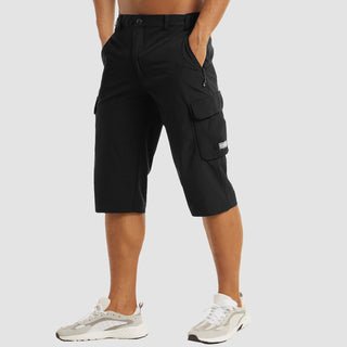 Cargoshort für Herren - 3/4 Kurze Stretch Hose mit Seitentaschen für Outdoor