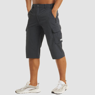 Cargoshort für Herren - 3/4 Kurze Stretch Hose mit Seitentaschen für Outdoor