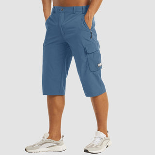 Cargoshort für Herren - 3/4 Kurze Stretch Hose mit Seitentaschen für Outdoor