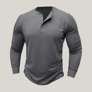 Henley Langarmshirt für Herren - Modernes langarm T-shirt für den Sommer