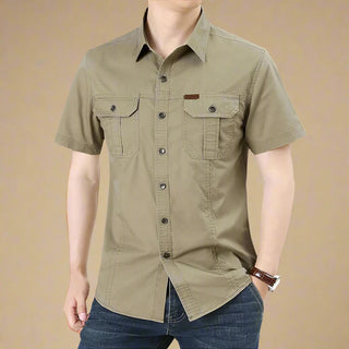 Modern Multi-pocket overhemd heren