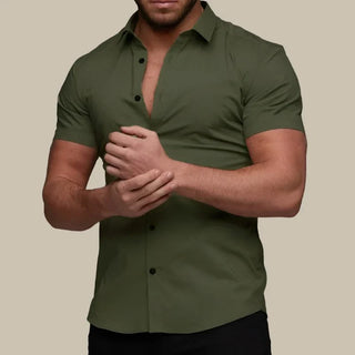 Kurzarm Hemd für Herren - Premium Sommerhemd aus Stretch