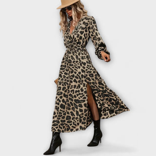 Maxikleid für Damen - Elegantes Sommerkleid mit Leoparden-Muster