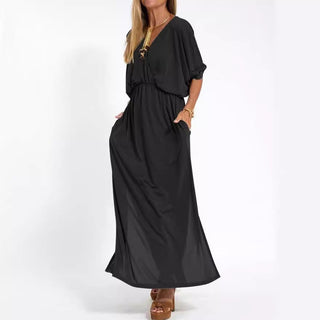 Maxikleid für Damen - Luftiges Sommerkleid mit 3/4 Ärmeln