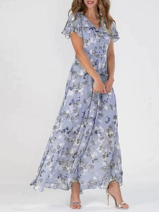 Maxikleid für Damen - Langes Sommerkleid mit Blumenmuster