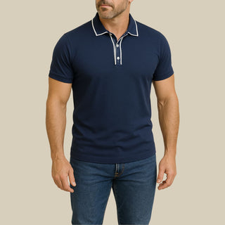 Poloshirt für Herren - Slim Fit Polo mit Weißen Kontrast für den Sommer