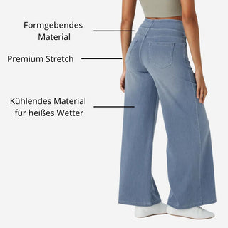 ActiveFit Jeans - Weite Bundfaltenhose mit Bauch-Weg Effekt