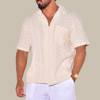 Sommerhemd für Herren - Stilvoll Gestricktes Monaco Kurzarm Hemd