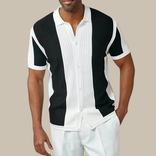 Ganti Monaco Striped Shirt | Stilvolles gestricktes Hemd mit kurzen Ärmeln für Herren