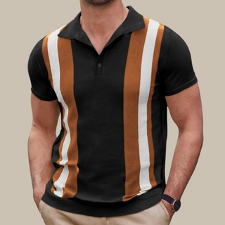 Poloshirt für Herren - Premium Polo aus Strick mit Streifendesign für Sommer