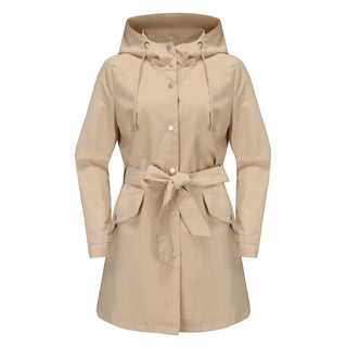 Carmen Regenjacke -  Wasserfeste Lange Damen Jacke mit Kapuze