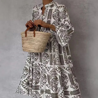 Tunika Kleid für Damen - Gemustertes Sommerkleid mit Volants