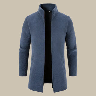 Peaks Fleece-Jacke | Bequeme lange Fleece-Jacke für Herren mit Reißverschluss