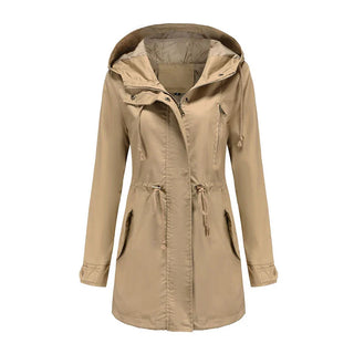 Mila Regenjacke -  Wasserfeste Lange Damen Jacke mit Kapuze