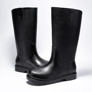 Regenstiefel für den Herbst - Halbhohe Bequeme Wasserdichte PVC Gummistiefel mit rutschfester Sohle für Herren
