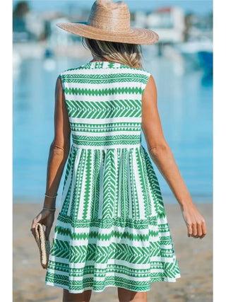 Sommerkleid für Damen - Luftige italienische Strandkleid mit Ethno-Muster