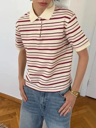 Klassisches Retro Polo mit Kragen für Damen