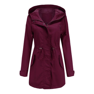 Mila Regenjacke -  Wasserfeste Lange Damen Jacke mit Kapuze