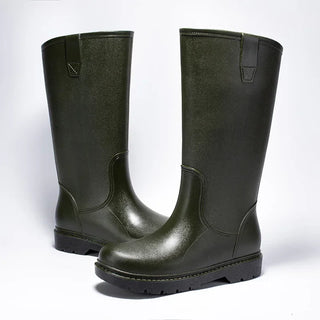 Regenstiefel für den Herbst - Halbhohe Bequeme Wasserdichte PVC Gummistiefel mit rutschfester Sohle für Herren