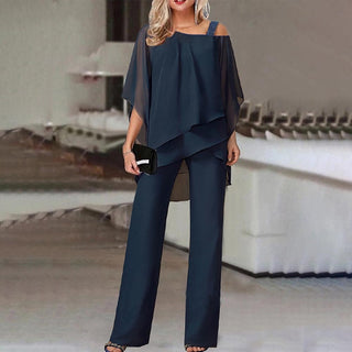 Zweiteiler für Damen - Twin-Set mit Blusenshirt und Sommerhose