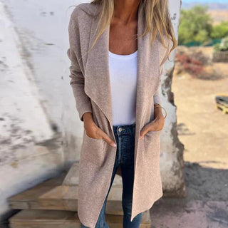 Übergangsjacke für Damen - Luftige Strickjacke mit Taschen
