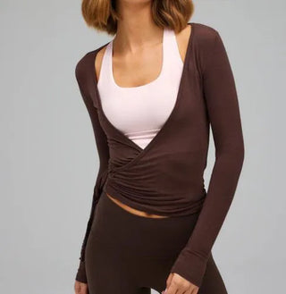 Pilates Cardigan - Sport Wickel-Top für Yoga & Fitness