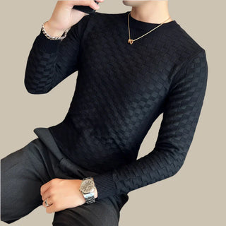 Vinclo Rollkragenpullover | Robuster eleganter Pullover für Herren mit Damier-Muster