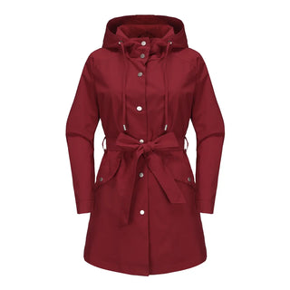 Carmen Regenjacke -  Wasserfeste Lange Damen Jacke mit Kapuze