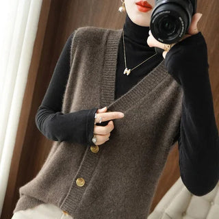 Strickweste für den Herbst - Vintage ärmellose Strickweste für Damen
