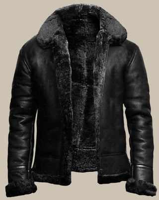 Maximilian Winterjacke | Retro Faux Leder Winterjacke für Herren mit Fleece-Futter und Kragen