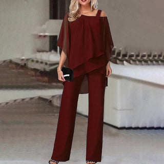Zweiteiler für Damen - Twin-Set mit Blusenshirt und Sommerhose