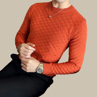 Vinclo Rollkragenpullover | Robuster eleganter Pullover für Herren mit Damier-Muster