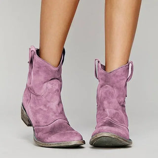 Western Stiefeletten - Bequeme Vintage Cowboy Stiefel für Damen