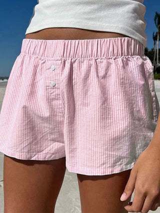 Shorts für Damen - Luftige Gestreifte Kurze Hose für Sommer
