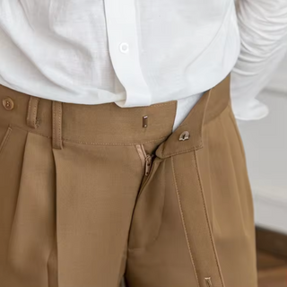Capri Stoffhose für Herren - Stilvolles Anzughosen mit Falten