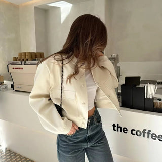 Bomberjacke - Elegante Übergansjacke mit Brusttaschen für Damen