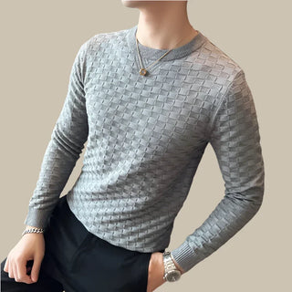 Vinclo Rollkragenpullover | Robuster eleganter Pullover für Herren mit Damier-Muster